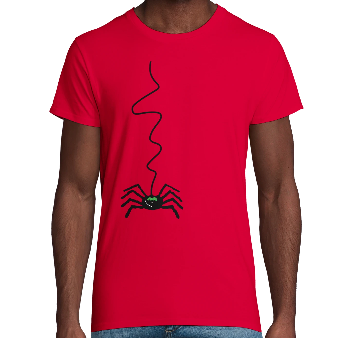 Red Organic Spider Adult T-Shirt UK | Hand-Drawn in Scotland
