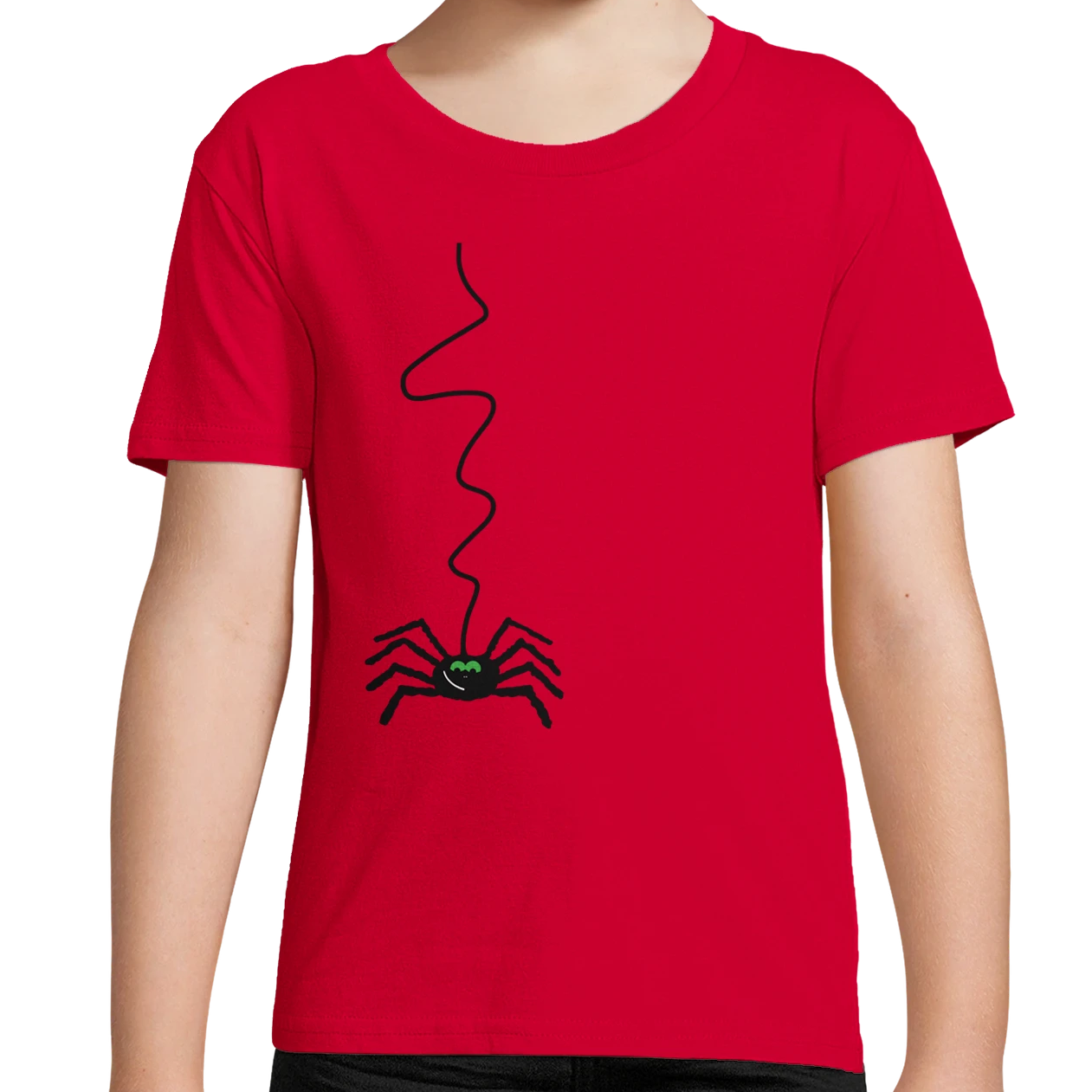 Red Organic Spider Kids T-Shirt UK | Hand-drawn in Scotland