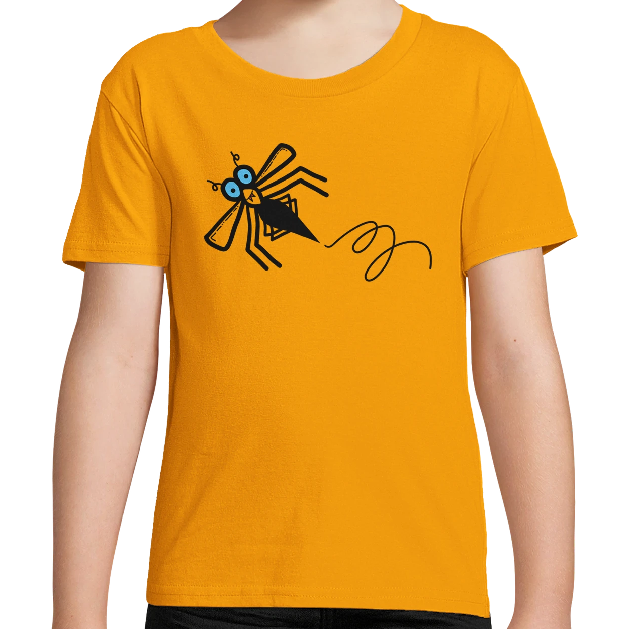 Yellow Organic Midgie Kids T-Shirt UK | Hand-drawn in Scotland