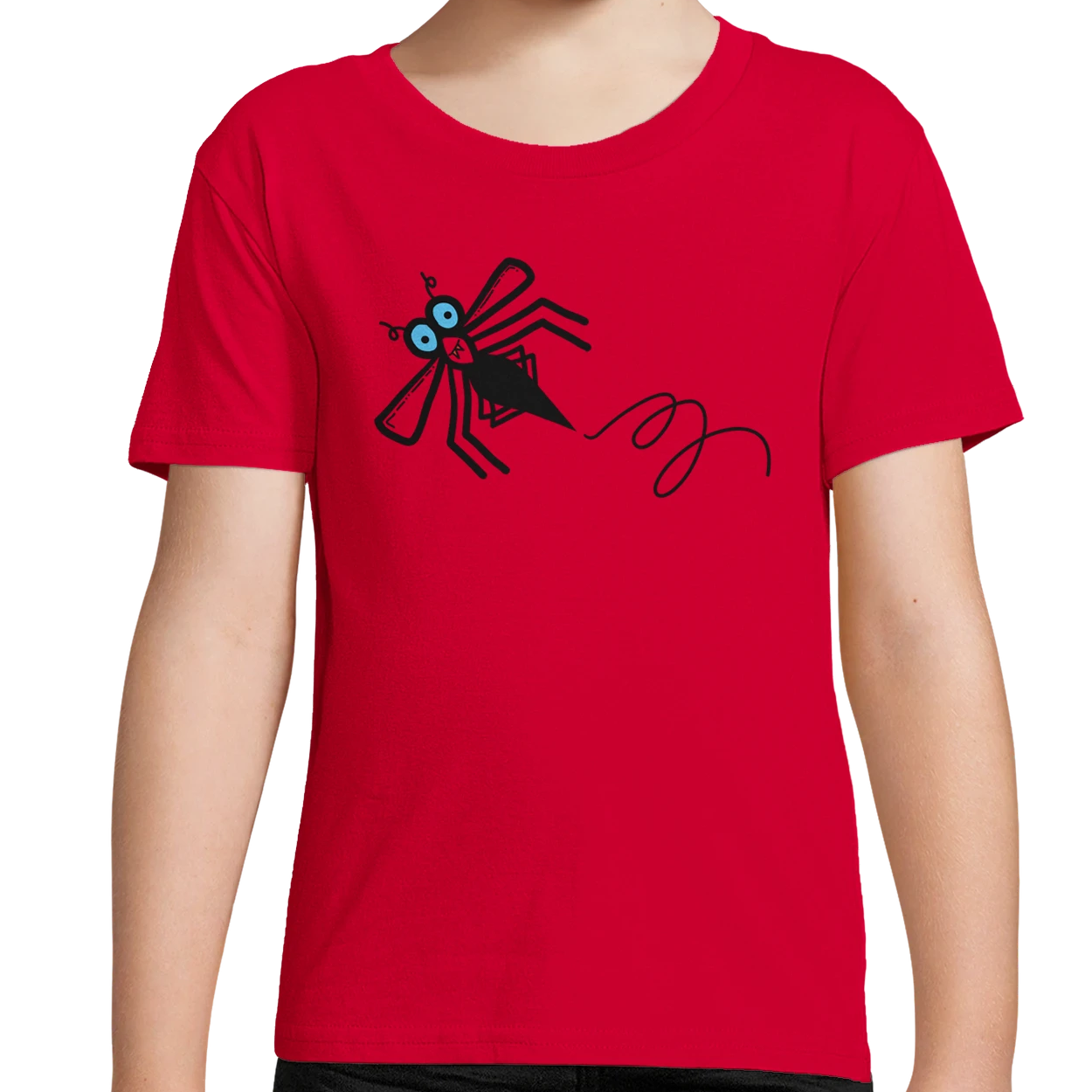 Red Organic Midgie Kids T-Shirt UK | Hand-drawn in Scotland