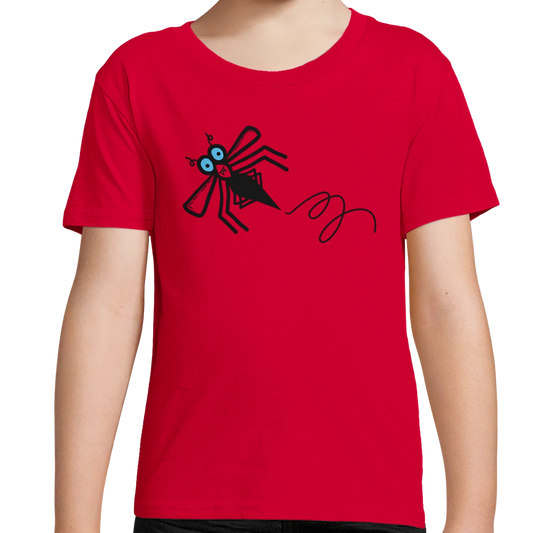 Red Organic Midgie Kids T-Shirt UK | Hand-drawn in Scotland