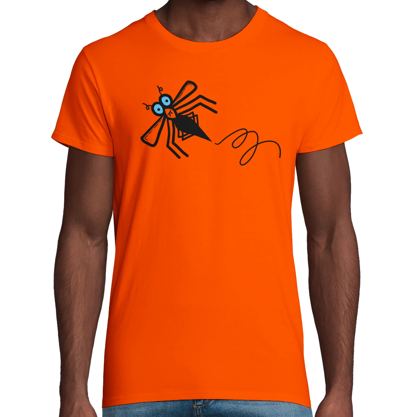 Orange Organic Midgie Adult T-Shirt UK | Hand-Drawn in Scotland