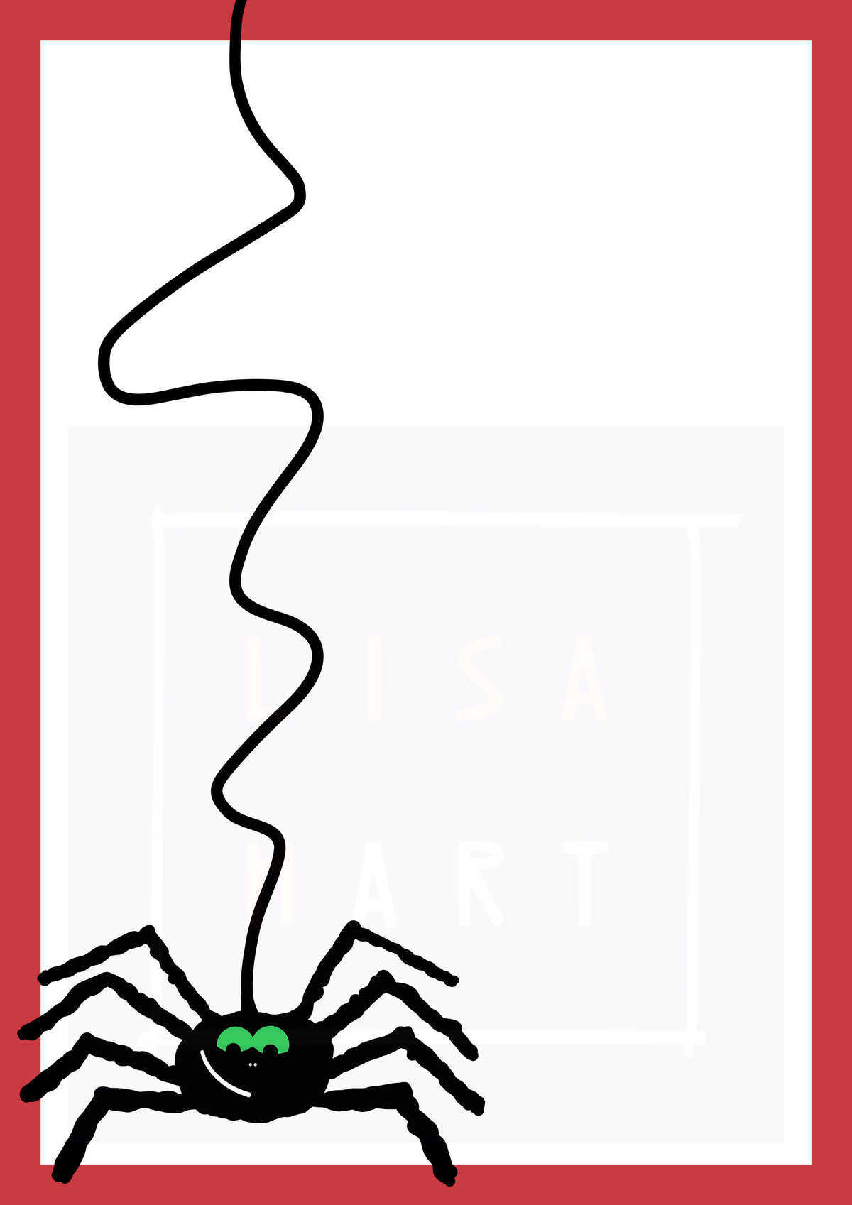 Sider giclée art print with black line art, white background, and red border