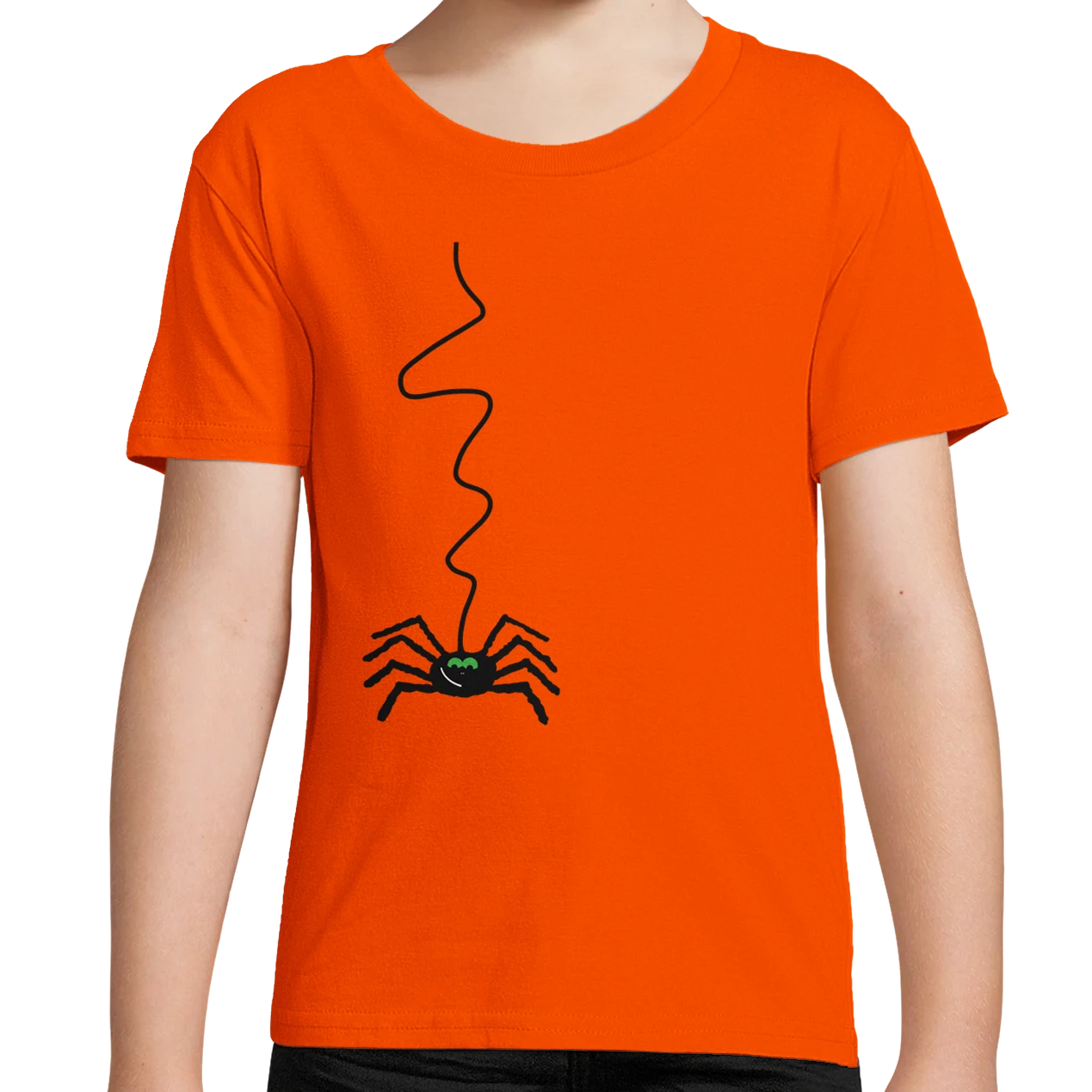 Orange Organic Spider Kids T-Shirt UK | Hand-drawn in Scotland